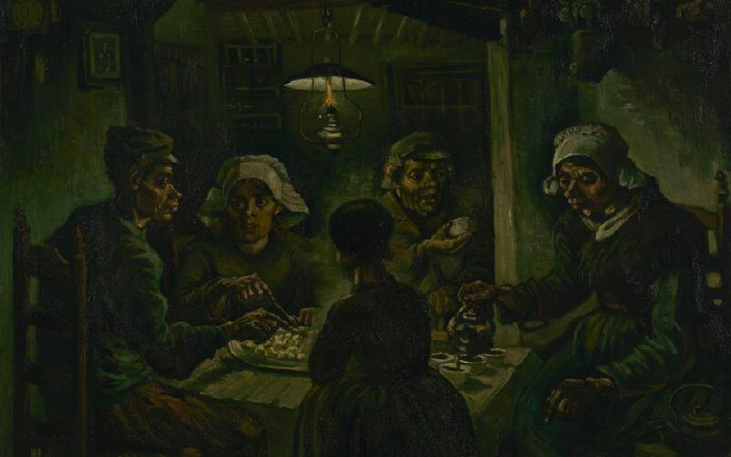 The Potato Eaters یا سیب زمینی خورها. به نظرم نزدیک ترین تصویری بود که می شد که با خواندن رمان بیچارگان تصور کرد یا حداقل این طور به ذهنم رسید. تصویر را از سایت زیر برداشتم: https://www.vangoghmuseum.nl/en/collection/s0005v1962
